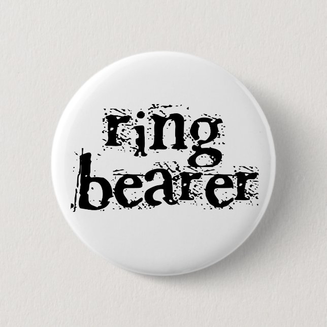Ring Bearer Black Text Button (Front)
