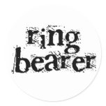 Ring Bearer Black Text Classic Round Sticker