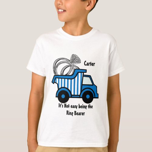 Ring Bearer Blue Dump Truck T_Shirt