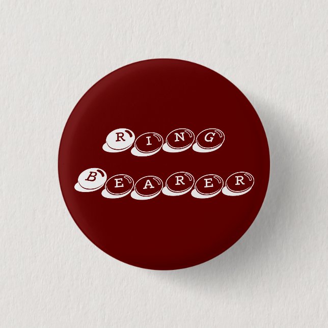 "Ring Bearer" - Candy Bits Text Pinback Button (Front)