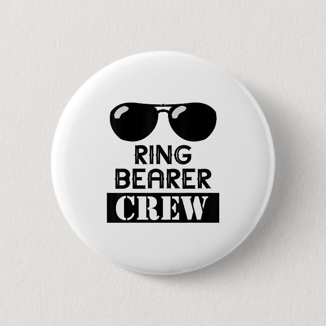Ring Bearer Crew Ring Wedding Party Sungl Security Button (Front)