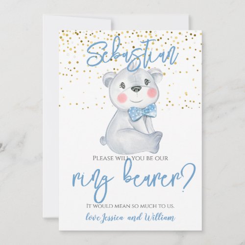 Ring Bearer Cute Bear Page Boy Proposal Invitation