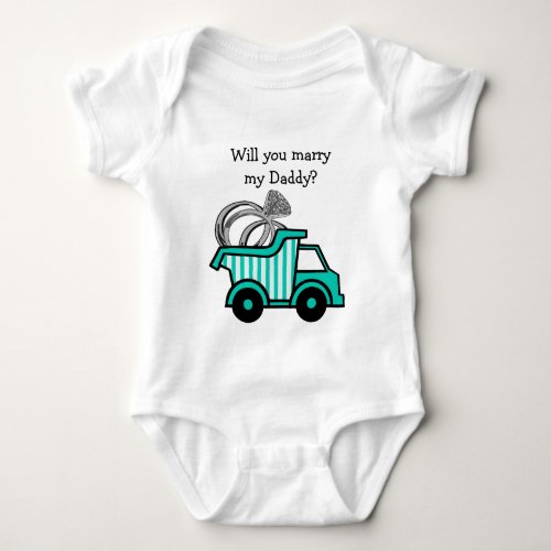 Ring Bearer Dump Truck Baby Bodysuit
