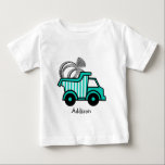 Ring Bearer Dump Truck Baby T-Shirt<br><div class="desc">Fun dump truck carrying an important load,  for your favorite ring bearer.  Customize text to say whatever you want.</div>