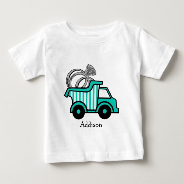 Ring Bearer Dump Truck Baby T-Shirt (Front)