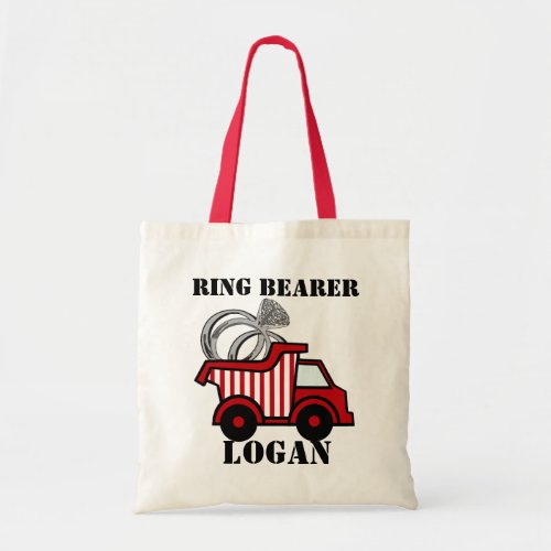 Ring Bearer Dump Truck Red Tote Bag