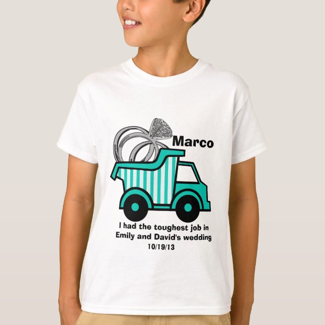 Ring Bearer Dump Truck T-Shirt (Front)