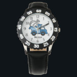 Ring Bearer Dump Truck Watch<br><div class="desc">Blue dump truck ring bearer watch makes the perfect wedding thank you gift for a special little ring bearer. Personalize with a name to make it extra special.</div>
