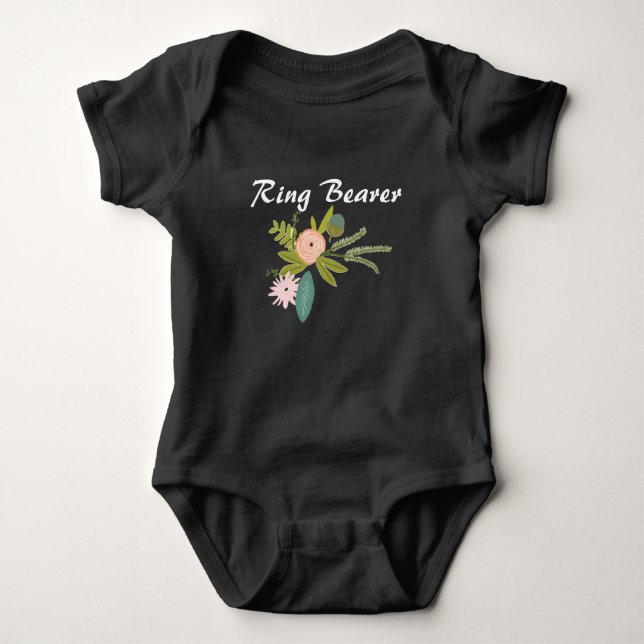 RING BEARER Floral and Fauna Baby Bodysuit (Front)
