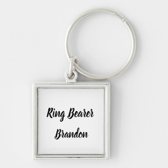 Ring Bearer Gift Custom Name Gifts Wedding Keychai Keychain (Front)