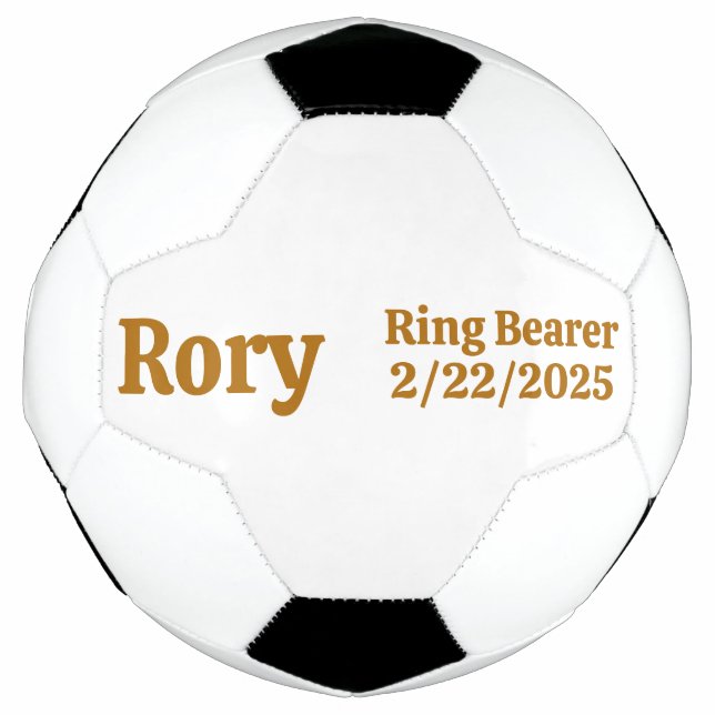 Ring Bearer Gift, Personalized Soccer Ball (Front)