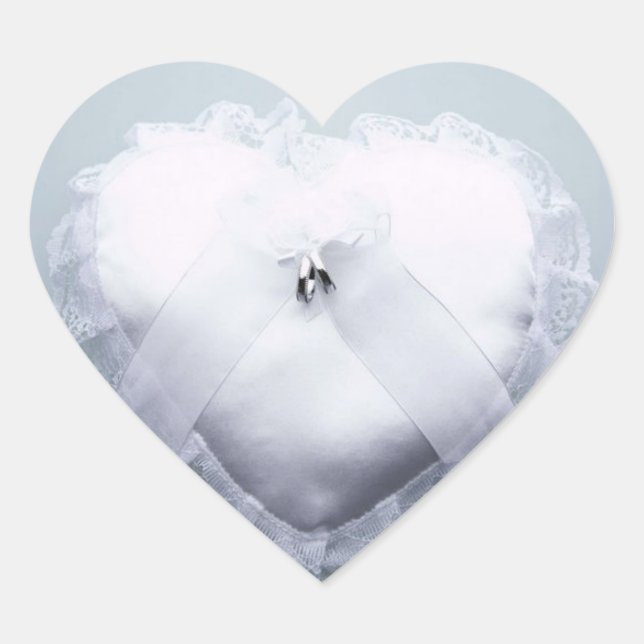 Ring Bearer Heart Pillow Wedding Hearts Sticker (Front)