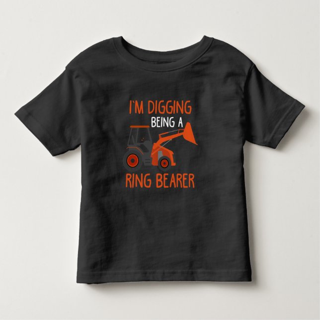 Ring Bearer Kid Tractor lover Wedding Son Farmer Toddler T-shirt (Front)