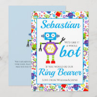 Ring Bearer Page Boy Proposal Robot Card