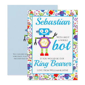 Ring Bearer Page Boy Proposal Robot Card