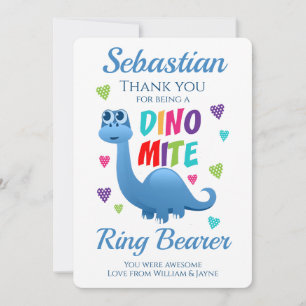 Ring Bearer Page Boy Thank You Dinosaur