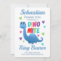 Ring Bearer Page Boy Thank You Dinosaur