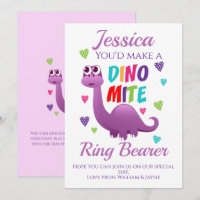 Ring Bearer Page Girl Proposal Dinosaur Card