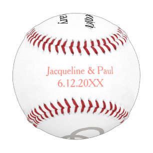 Ring Bearer Personalized Name Coral Baseball
