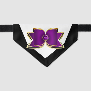 Ring bearer pet tuxedo wedding attire purple black bandana collar