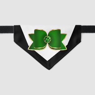 Ring bearer pet wedding tuxedo green bow tie bandana collar