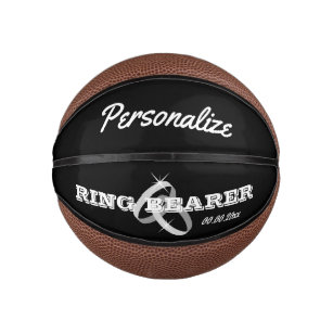 Ring bearer proposal gift custom request mini basketball