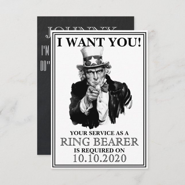 Ring Bearer Proposal Invitation (Front/Back)