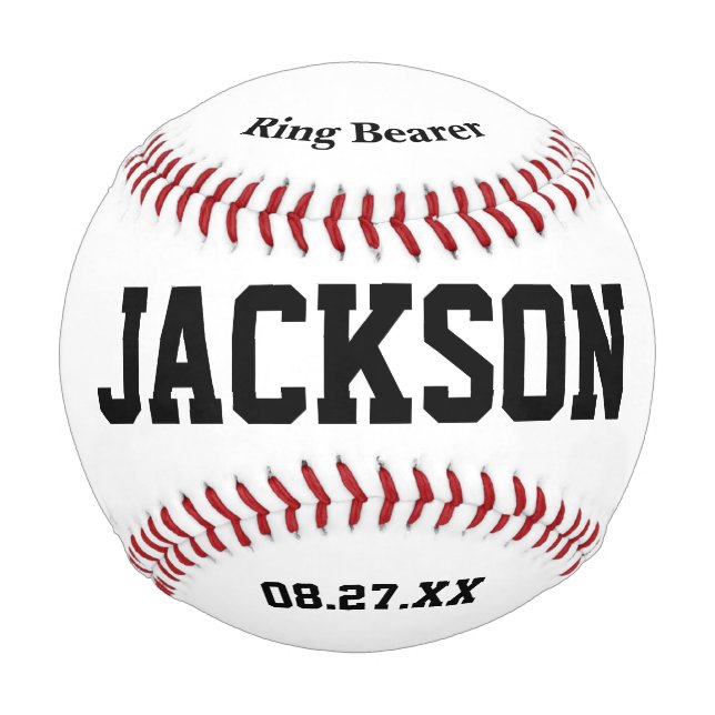 Ring Bearer Proposal Personalized Ring Bear Gift Baseball (Front)