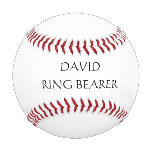 Ring Bearer Proposal Simple Custom Name Wedding Baseball
