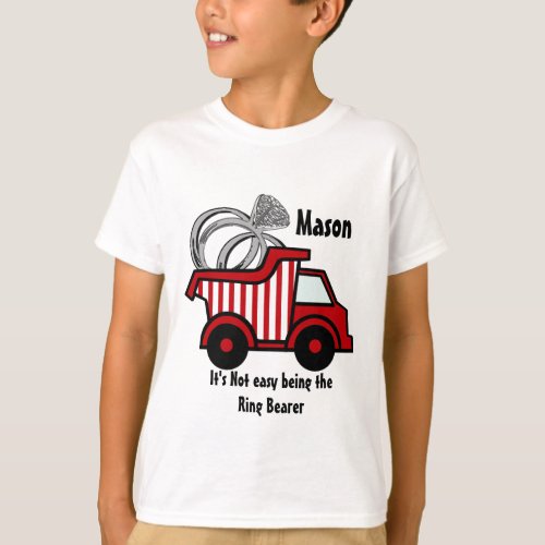 Ring Bearer Red Dump Truck T_Shirt