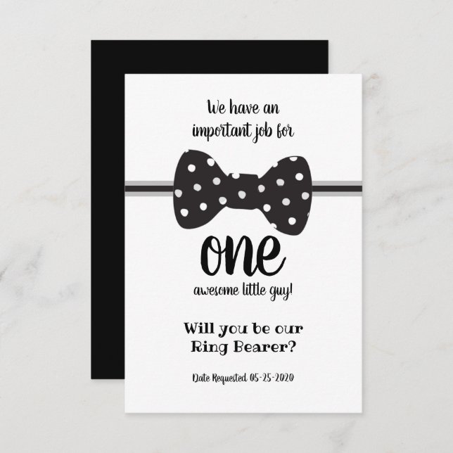 Ring Bearer Request Bow Tie Invitation (Front/Back)