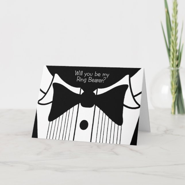 Ring Bearer Request on tuxedo design Invitation (Front)
