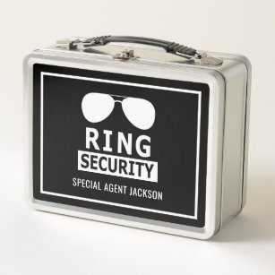 Ring Bearer Ring Security Personalized Briefcase Metal Lunch Box