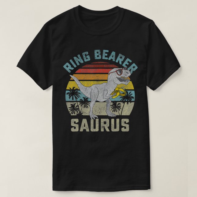 Ring Bearer Saurus Dinosaur Wedding T Re Ring Secu T-Shirt (Design Front)