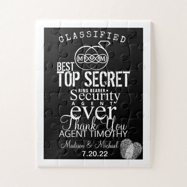 Ring Bearer Secret Agent Puzzle (Vertical)