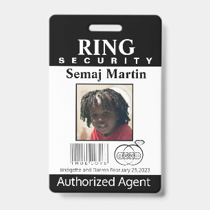 Ring Bearer Security Badge