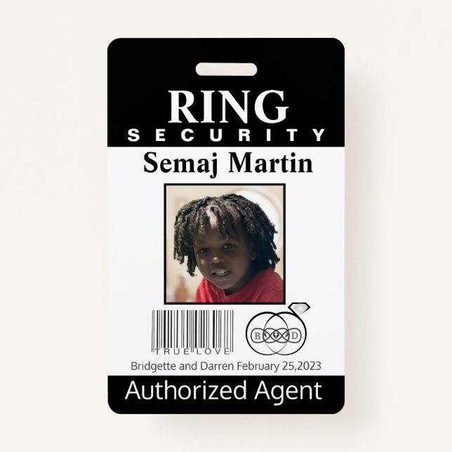 Ring Bearer Security Badge (Front)