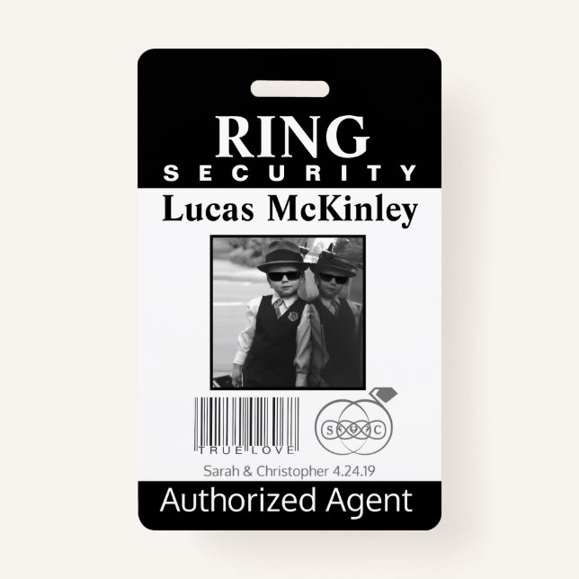 Ring Bearer Security Badge (Front)