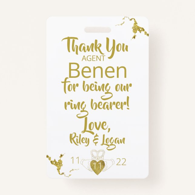 Ring Bearer Security Badge (Back)