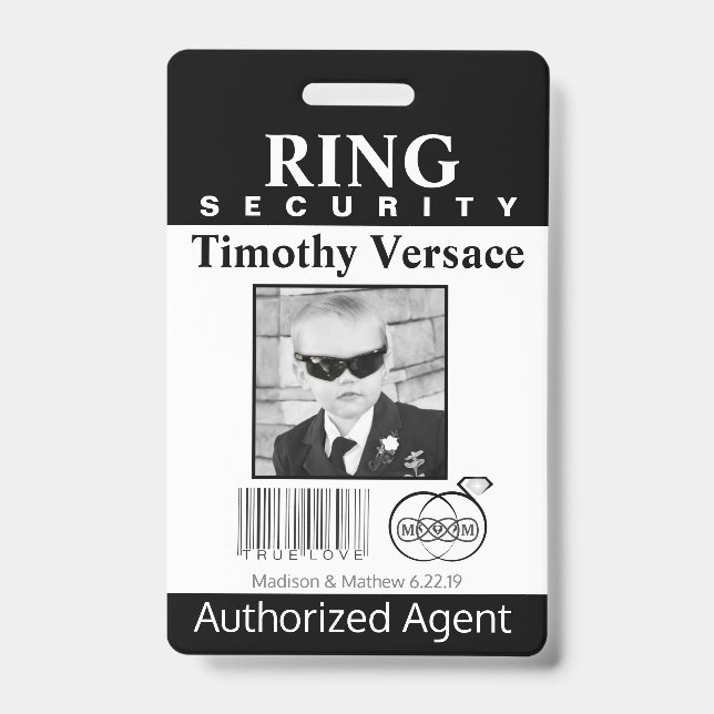 Ring Bearer Security Badge (Front)