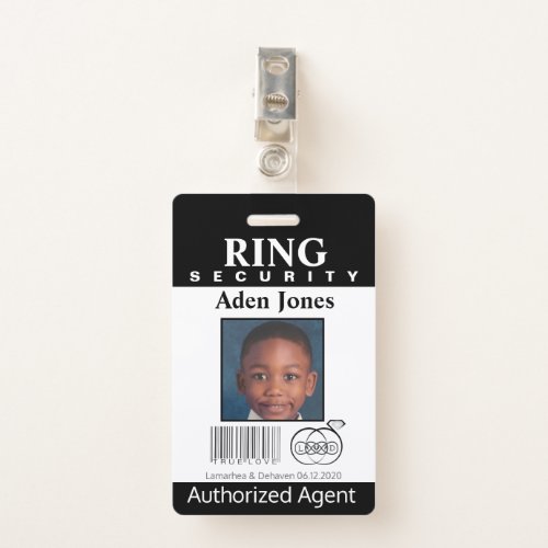 Ring Bearer Security Badge