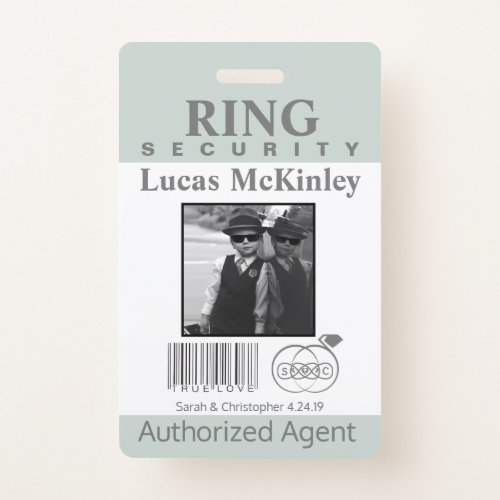 Ring Bearer Security Badge