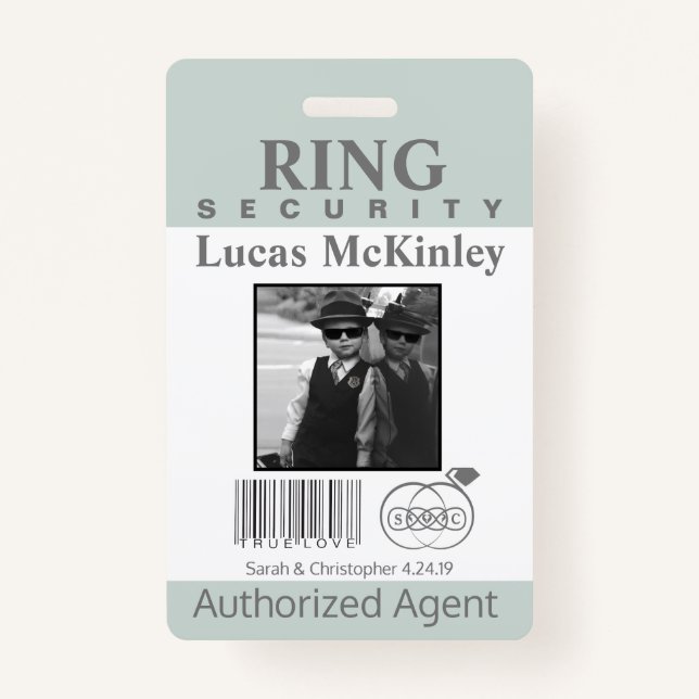 Ring Bearer Security Badge (Front)