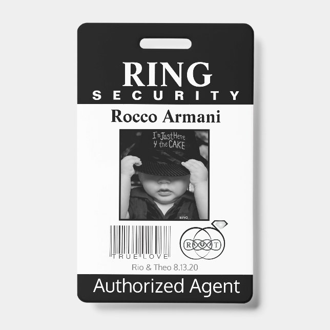 Ring Bearer Security Badge (Front)