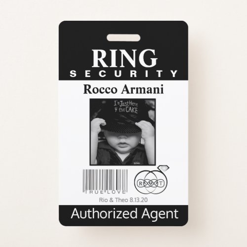 Ring Bearer Security Badge