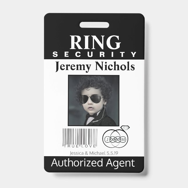 Ring Bearer Security Badge (Front)