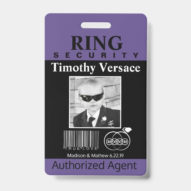 Ring Bearer Security Badge (Front)