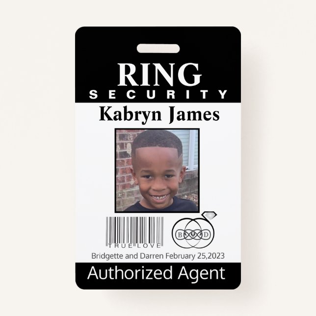 Ring Bearer Security Badge (Front)
