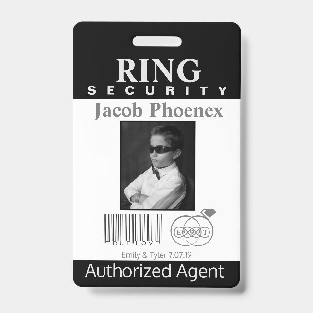 Ring Bearer Security Badge (Front)