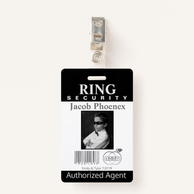 Ring Bearer Security Badge (Front with Clip)